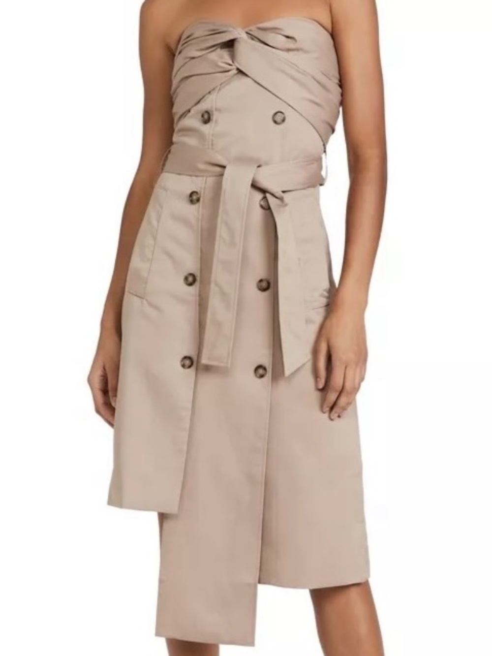 Rokh Cotton Twist Front Trench Dress size US4-6